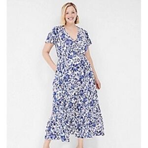 NWOT Blue and White Maxi Dress